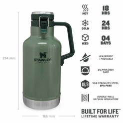 Stanley Classic Vacuum Beer Growler - Water Bottle -camping sale stanley classic vacuum beer growler water bottle detail 4