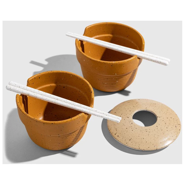 United By Blue Stackable Stoneware Noodle Bowl 2-Pack - Food Storage 4 United By Blue Stackable Stoneware Noodle Bowl 2-Pack - Food Storage - Image 2