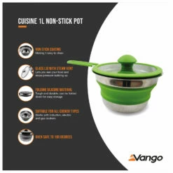 Vango Cuisine 1L Non-Stick Pot - Pot 13 Vango Cuisine 1L Non-Stick Pot - Pot -camping sale vango cuisine 1l non stick pot pot detail 6